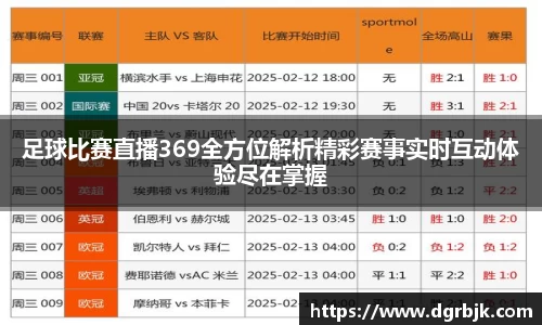 足球比赛直播369全方位解析精彩赛事实时互动体验尽在掌握