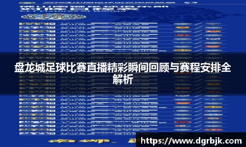 盘龙城足球比赛直播精彩瞬间回顾与赛程安排全解析