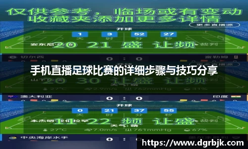 手机直播足球比赛的详细步骤与技巧分享
